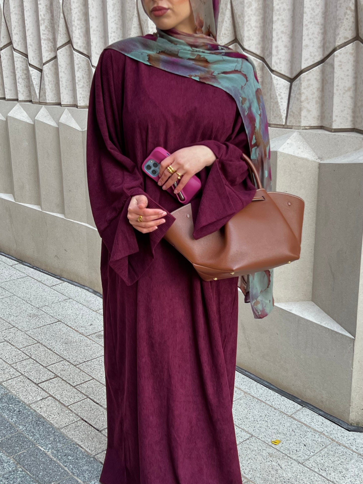 Corduroy abaya