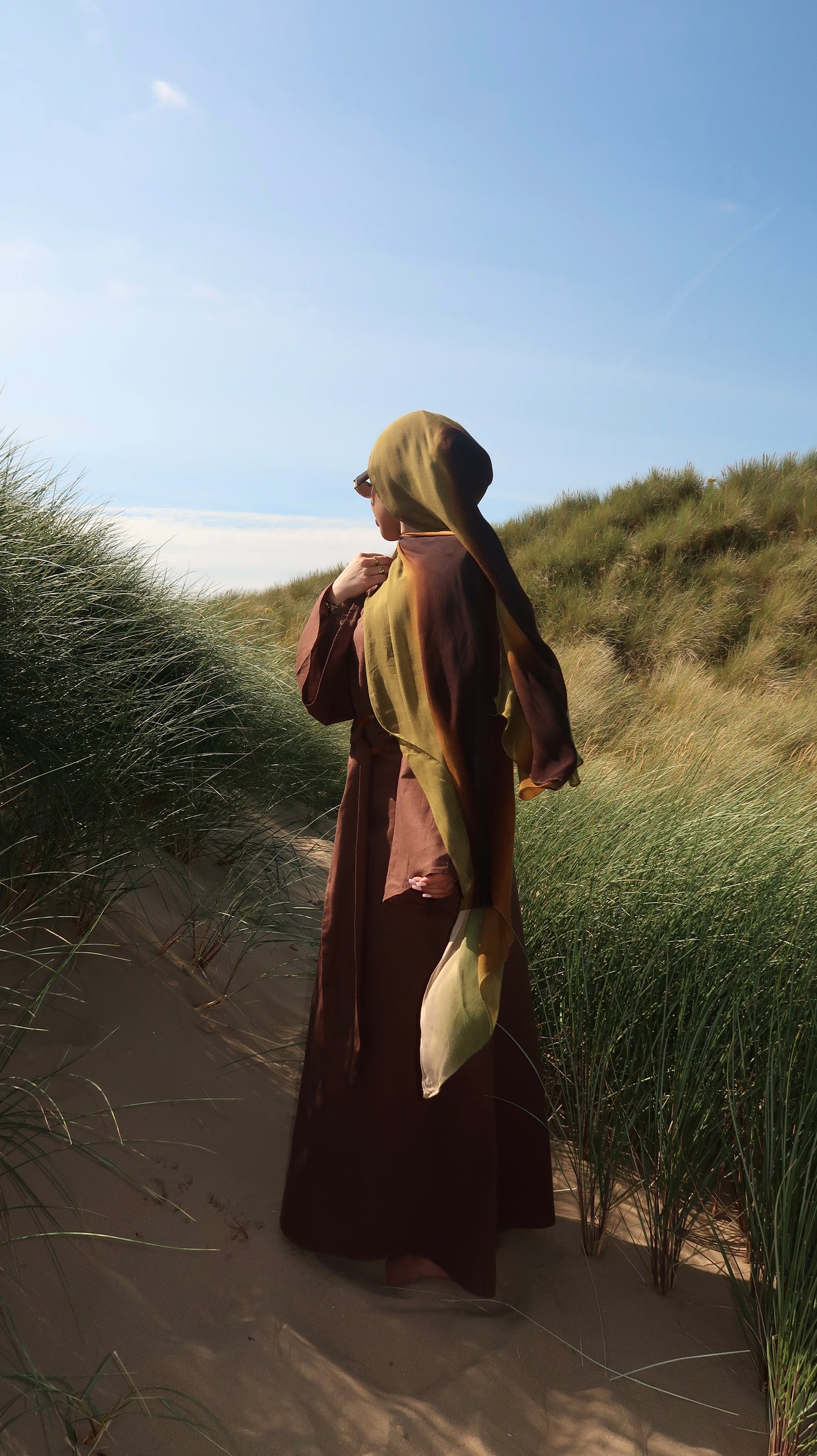 Brown dune linen dress