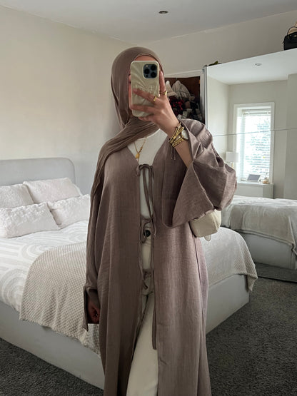Truffle bow abaya